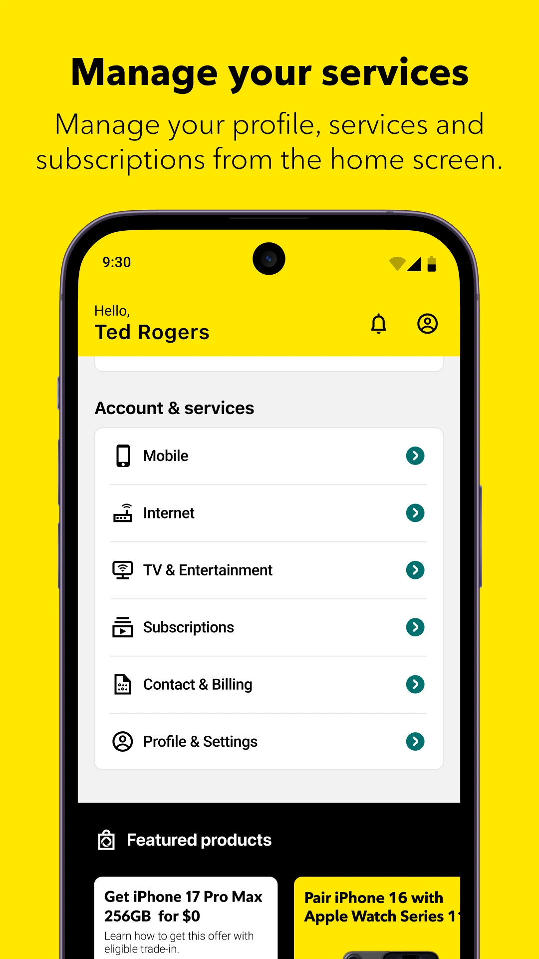 Fido My Account screenshot